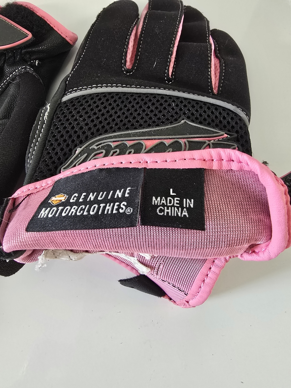 Harley-Davidson Black and Pink Women's Motorcycle Gloves - Picture 3 of 4